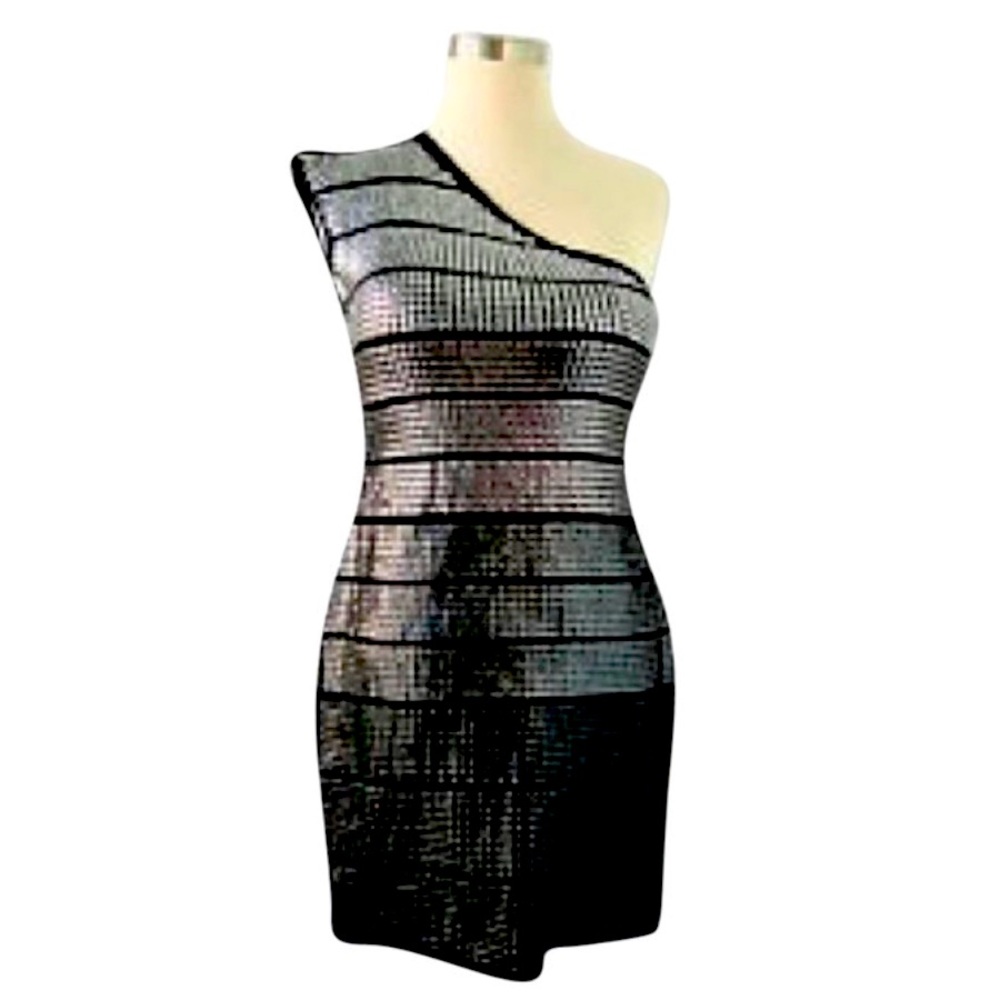 One-shoulder sequin party dress | size L